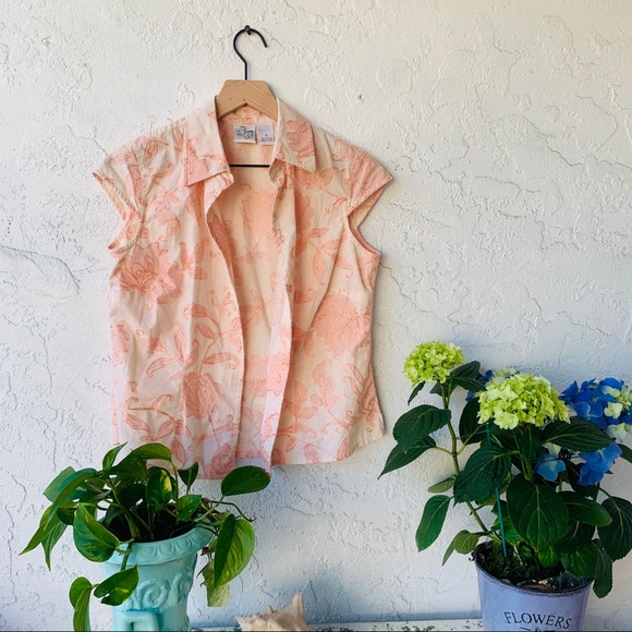 vtg 90s embroidered blush pink button up popover - Picture 2 of 5